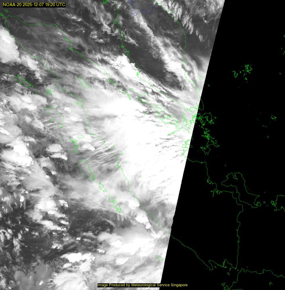 NOAA satellite image over Singapore