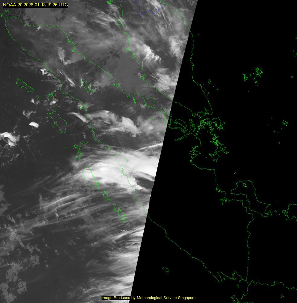 NOAA satellite image over Singapore