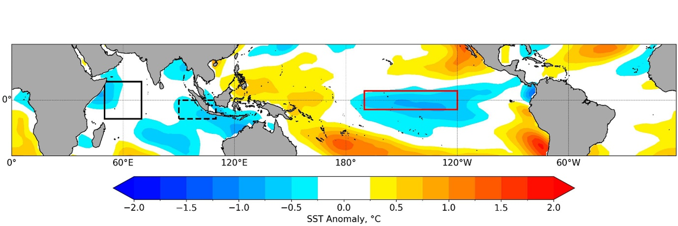 Sea surface temperature anomaly plot